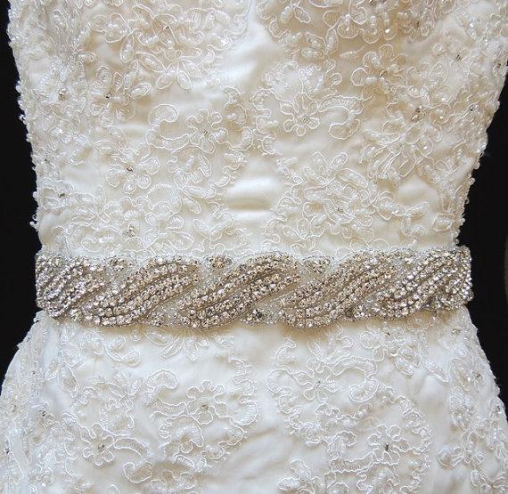 زفاف - Wedding bridal dress gown beaded jeweled crystal belt embellishment
