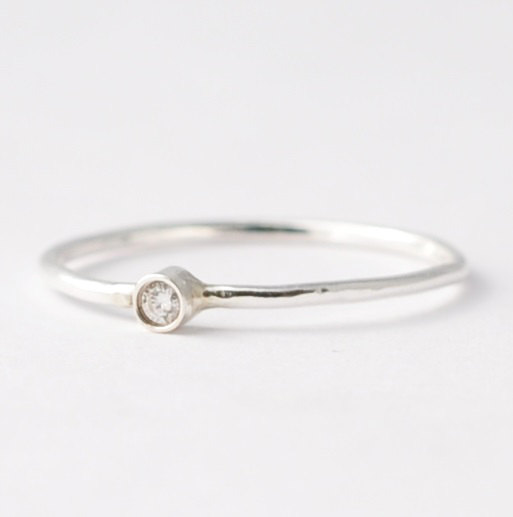 Hochzeit - Sterling Silver Promise Rings For Her: Diamond Promise Ring, Unique Engagement Ring, Great Gifts Under 100 Dollars