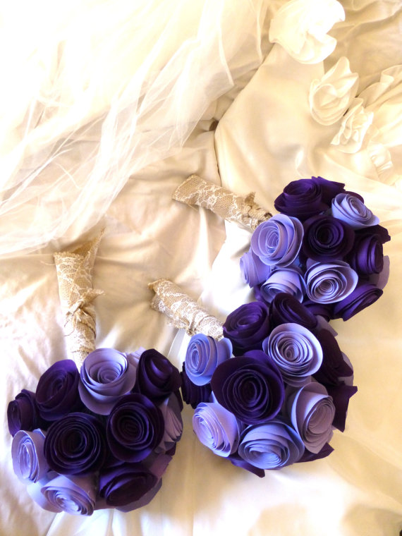 زفاف - Set of Three Bridesmaid Bouquets, Choose Your own Color, Message me for Color, bridesmaid bouquets, wedding florals, floral, wedding decor
