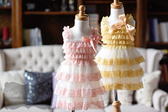 Hochzeit - Lace Flower Girl Dress, baby lace dress, Country Flower Girl dress, Lace Rustic flower Girl dress, Layered lace dress, tiered lace dress