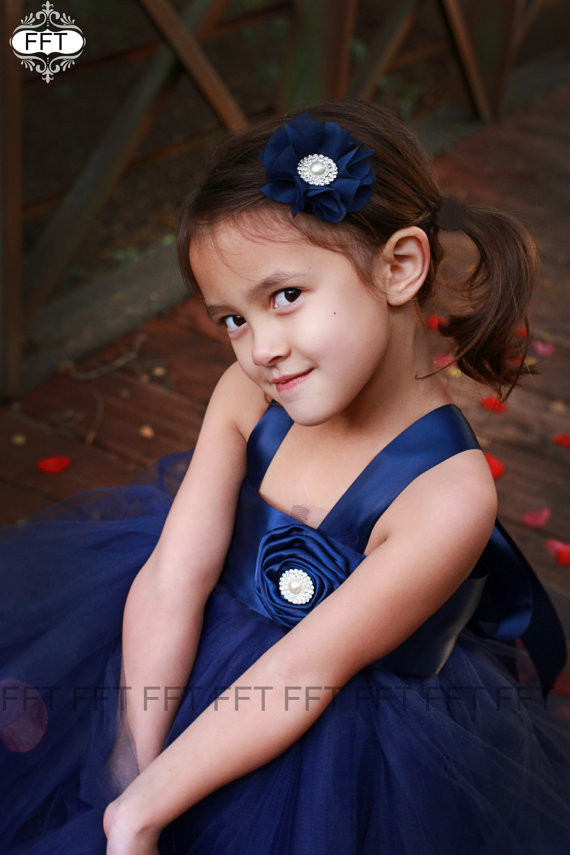 Mariage - Navy Blue, Flower Girl Dress, Tutu Dress, Newborn-24m, 2t,2t,4t,5t, 6, birthday