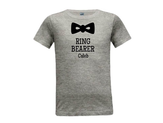 Mariage - BOW TIE RING Bearer Shirt. Bow Tie T-Shirt. Ring Bearer gift. Bridal Party Gift. Bow Tie Ring Bearer. Custom Ring Bearer. rbs