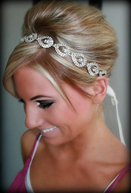 Hochzeit - Bridal Headband, Bridal Head Piece, Bridal, Elsie, Rhinestone Headband, Wedding Headband, Bridal Hair Piece, Bridal Headpiece, Rhinestone