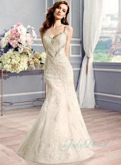 Wedding - sexy backless criss-cross straps mermaid lace wedding dress