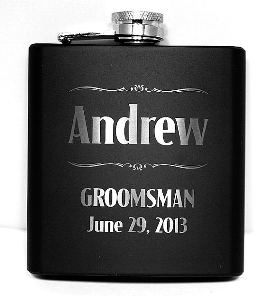 Mariage - Groomsmen Flasks,Engraved Flask Set,Personalized Groomsmen Gift,Personalized Best Man Gift,4 Flask Sets,FSK-8
