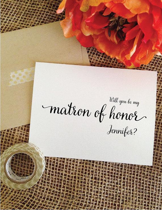 زفاف - Personalized Will you be my matron of honor Card Personalized Wedding Card Asking Matron of Honor Invite (Lovely)