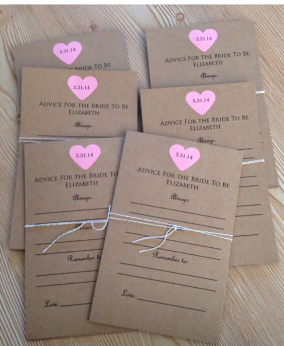 Mariage - Advice for the Bride to Be Cards. Bridal Shower. Lingerie Party. Wedding Guestbook. Shower Game.