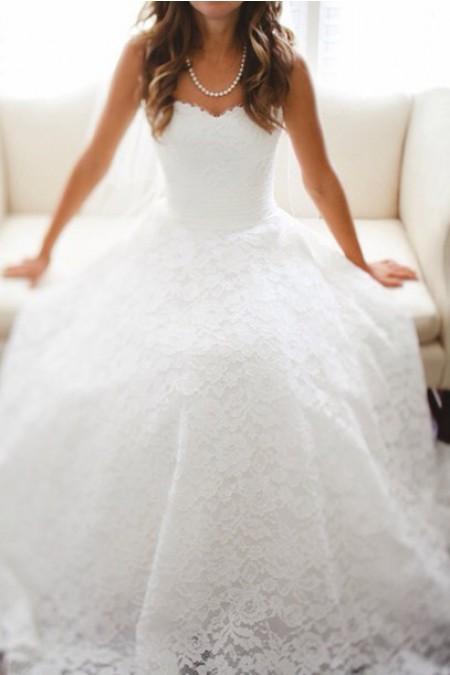 Свадьба - Sweetheart A-line White Wedding Dress