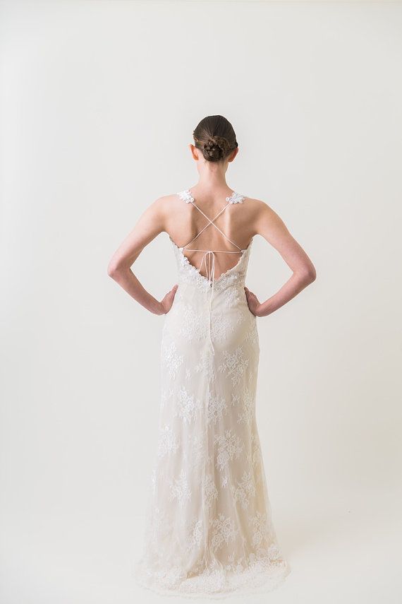 Hochzeit - Iris - Wedding Lace Bridal Dress - Bridal Gown - Lace Wedding Gown - Boho - Bohemian Dress - Blush Gown