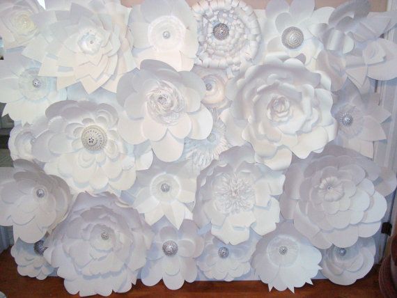 زفاف - DIY Paper Flower Backdrop (White)