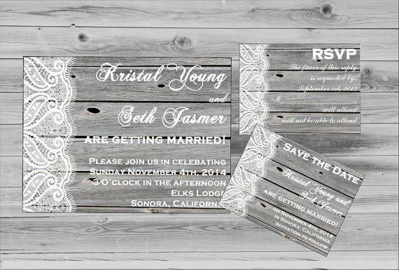 Hochzeit - Mountain Wedding Invitation - Wedding Invites - Printable wedding invitation - Rustic Wedding Invite - Barnwood DIY