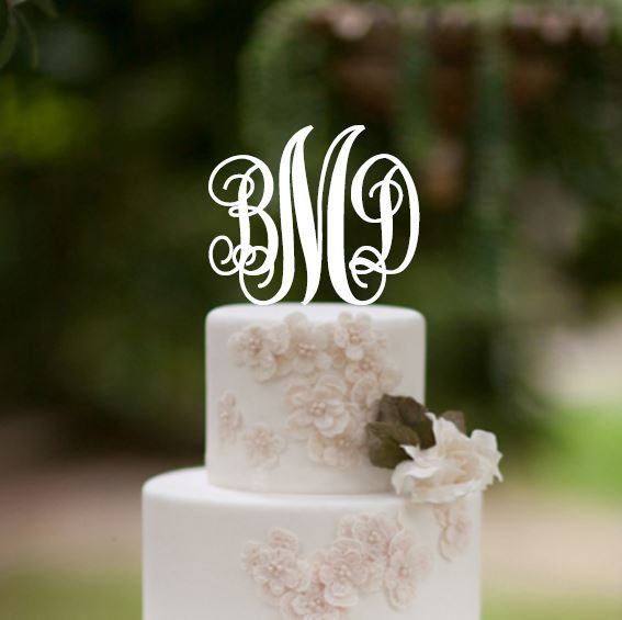 Mariage - Monogram Wedding Cake Topper, Personalized Cake Topper, Custom Monogram Cake Topper, Wedding Cake Decoration