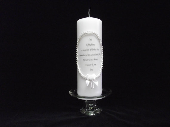 Mariage - Memory candle Honoring a Loved One at your Wedding  Pillar Candle   This light shines