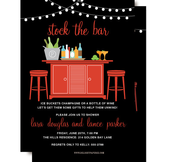 Mariage - Stock the Bar Couples Shower Invitation