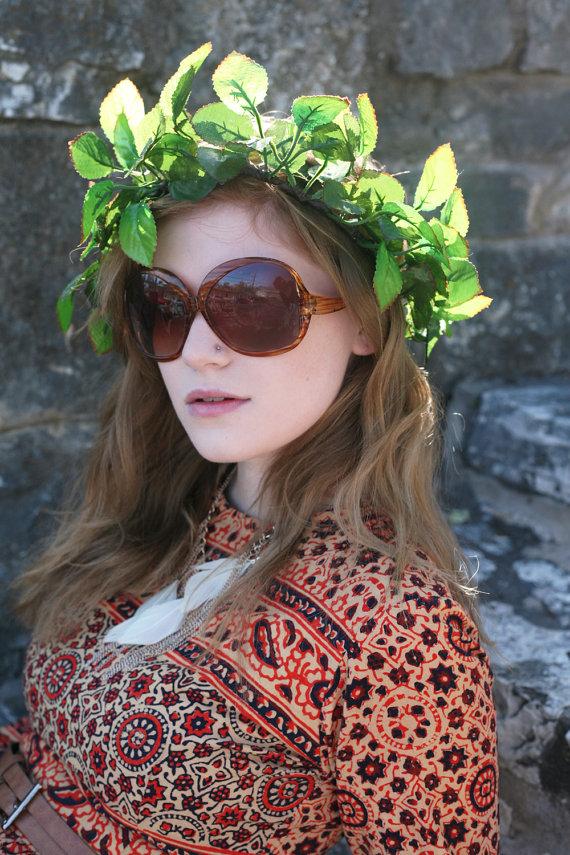 Свадьба - Ivy Leaf Flower Crown Headband (Fairy Costume Gypsy Headpiece Hobbit Lana Del Rey Wedding Bridal Coachella Bonnaroo Hipster Music Festival)