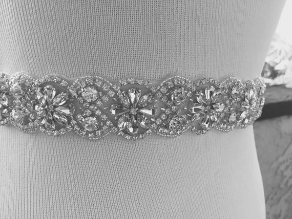 زفاف - 20 Inch Wedding Belt, Bridal Belt, Sash Belt, Crystal Rhinestone,Luxury Bridal Sash