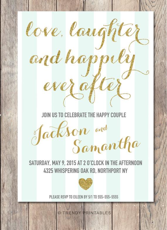 Wedding - Engagement Party Invitation, Printable Engagement Party Invitation, Happily Ever After Engagement Invitation,  Printable Invitation, Custom