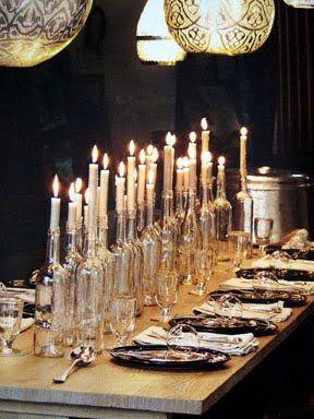 Wedding - Clear Bottle Candle Holders