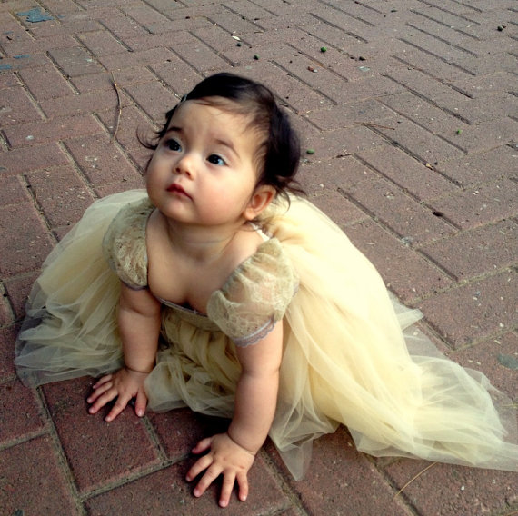 زفاف - Gold flower girl dress French lace and silk tulle dress for baby girl gold princess dress gold champagne tutu dress