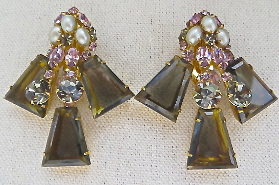 Mariage - Vintage Art Deco Shoe Clips Large and Dramatic