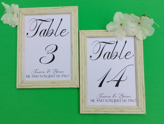 Wedding - Wedding Table Number Cards, Fancy Font, Card Insert 5x7