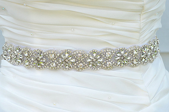 Wedding - SALE Wedding Belt, Bridal Belt, Sash Belt, Crystal Rhinestones sash belt