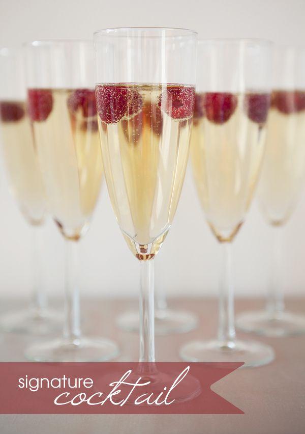 Hochzeit - Signature Drink ~ Raspberry Champagne Cocktail Recipe!