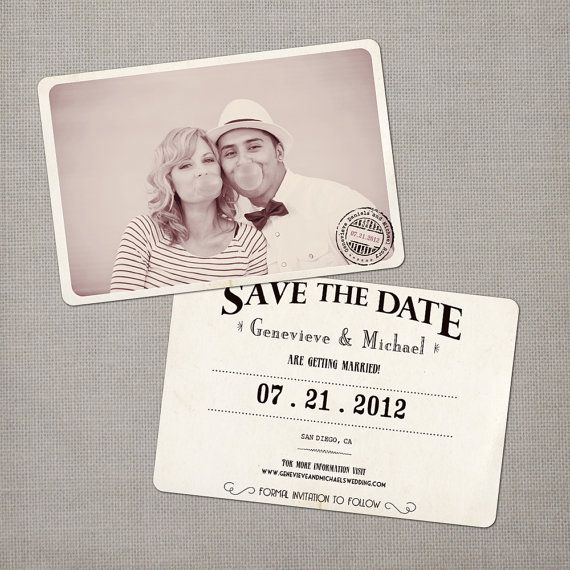 Hochzeit - Save The Date Card - The "Genevieve"