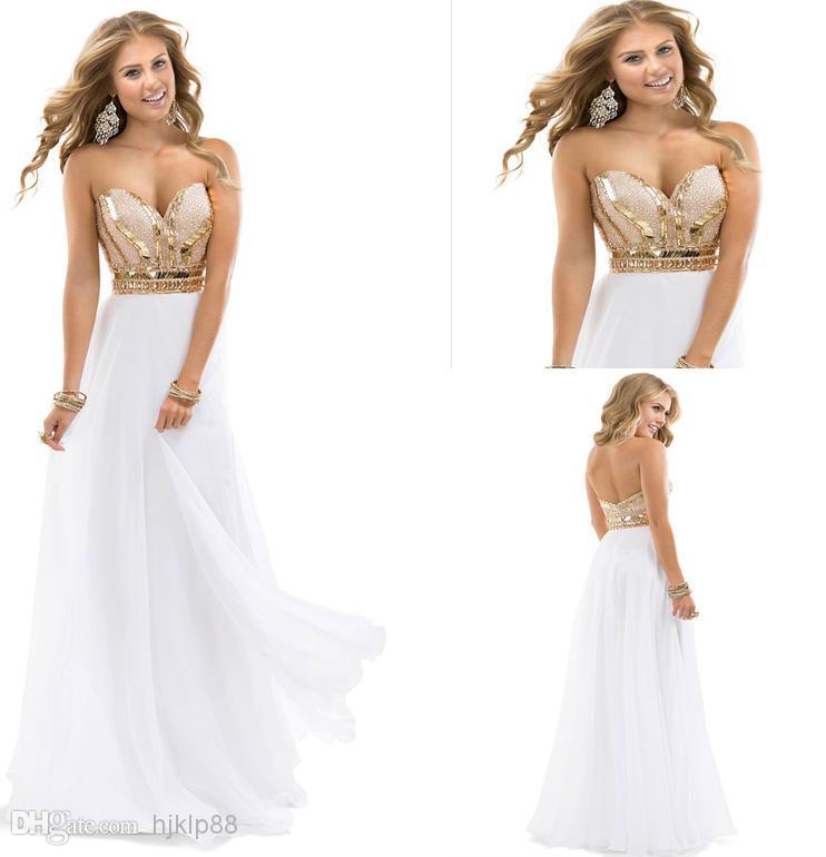 Mariage - 2014 New Arrival Prom Dresses With Sweetheart Sequin Beadings Shining Backless A Line Floor Length Chiffon Hot Pageant Party Evening Gowns Online with $108.85/Piece on Hjklp88's Store 