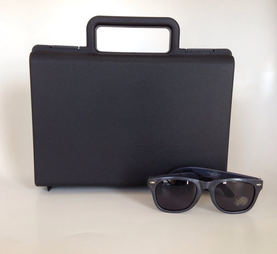 Hochzeit - Ring Bearer Box -- pillow alternative -- briefcase and sunglasses