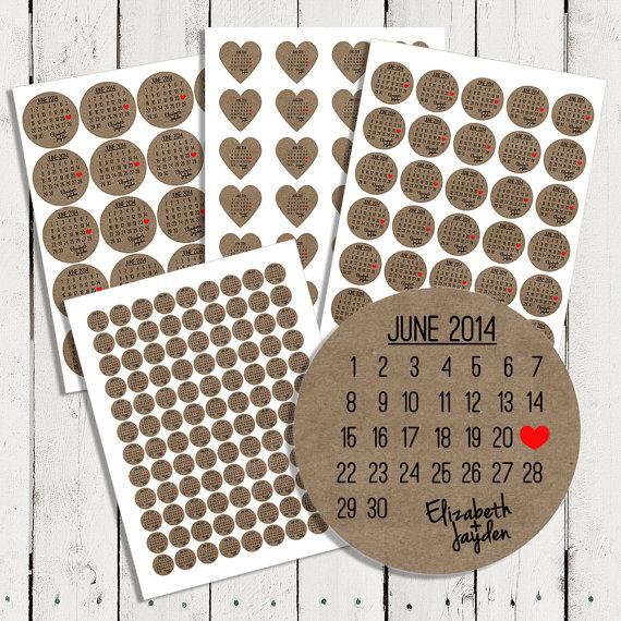 Свадьба - Personalized Wedding Brown Kraft Stickers, Seals for Invitations & Showers Favors, Envelope Seals, Address Labels and more (L002)