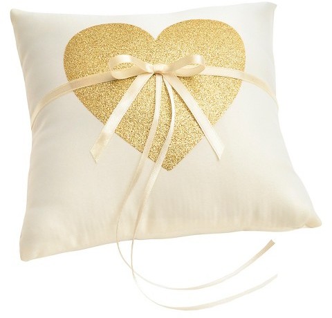 زفاف - LICENSE Glitter Heart Wedding Ring Bearer Pillow