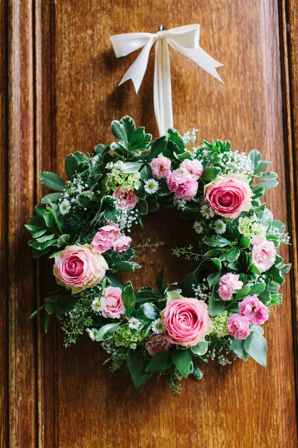 Wedding - Wreath With Pink Roses