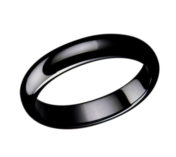 Mariage - Ceramic Ring,Ceramic Wedding Band,High Polished Black Ceramic Domed Comfort Fit 5mm Wedding Ring,Anniversary Band,Engagement Ring,5CC318