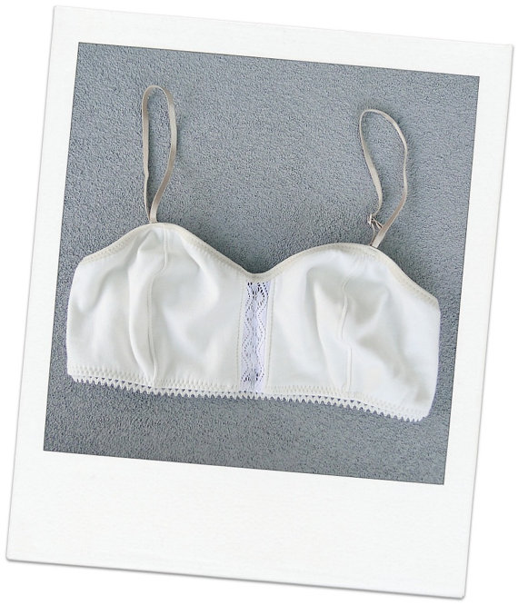 Wedding - Organic cotton bralette, custom made lingerie