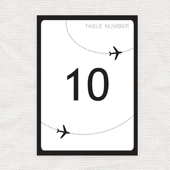 Hochzeit - come fly with me printable table numbers - printable file - aviation wedding