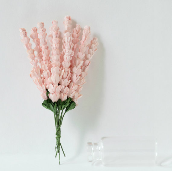 زفاف - 10 Pink Paper Flowers