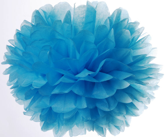 زفاف - Turquoise 1 Large Tissue Paper Pom Poms