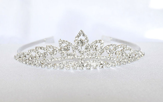 زفاف - Wedding Rhinestone Tiara - Bachelorette, Bridal Shower, Princess Tiara, Birthday, Silver Tiara