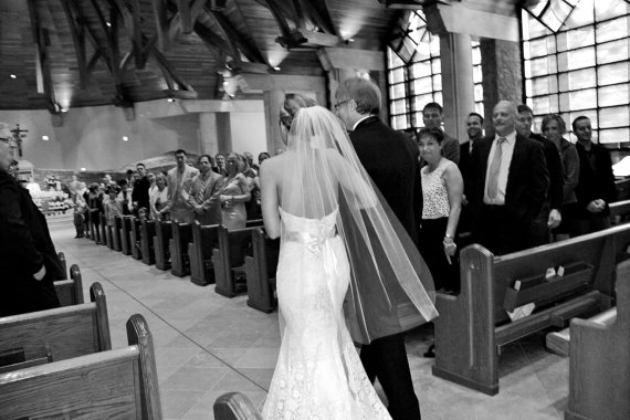 زفاف - One tier wedding veil 45 inches long with clean cut edge - READY TO SHIP in 3-5 Days