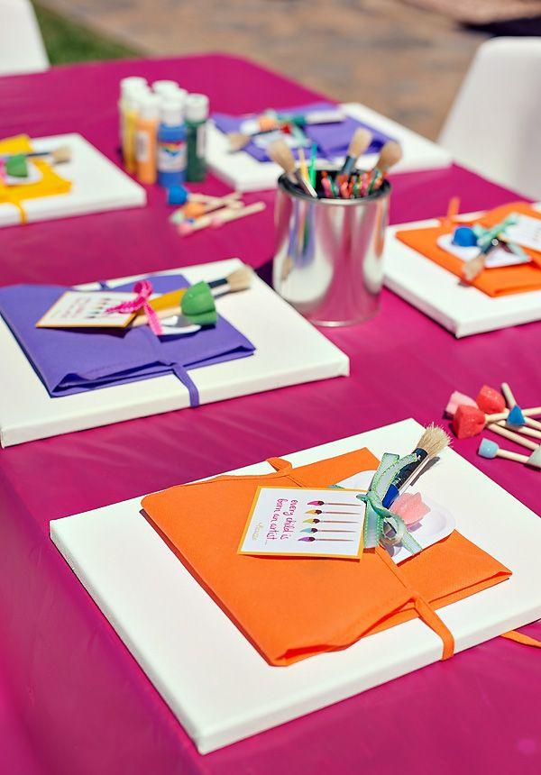 Hochzeit - Polka Dot & Rainbow Paint Themed Birthday Party