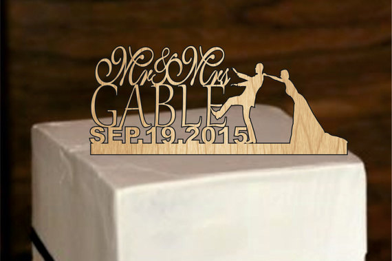 Wedding - fall sale Rustic Wedding Cake Topper - Personalized Monogram Cake Topper - Mr and Mrs - Cake Decor - Bride and Groom