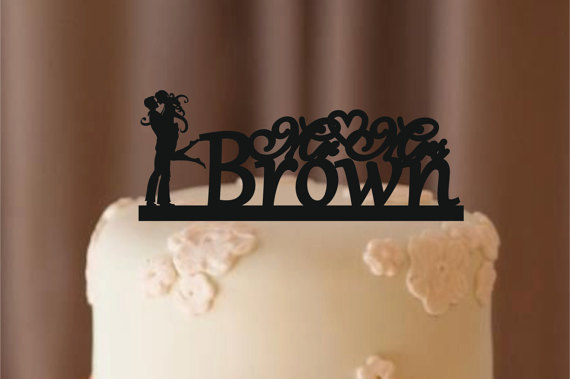 Hochzeit - personalize wedding cake topper Silhouette, bride and groom silhouette wedding cake topper, Mr and Mrs cake topper