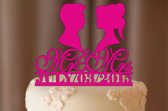 Wedding - fall sale Personalized Cake Topper - Custom Wedding Cake Topper - Monogram Cake Topper - Mr and Mrs - Cake Decor - Bride and Groom