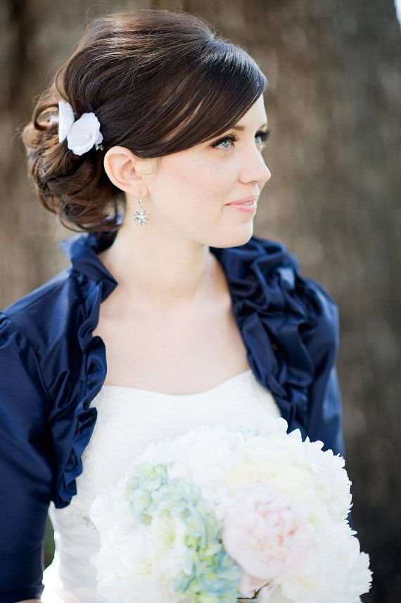 Wedding - Camellia Silk Floral Victorian Bridal Bolero Jacket - Custom Made To Order Wedding Dress Accessory