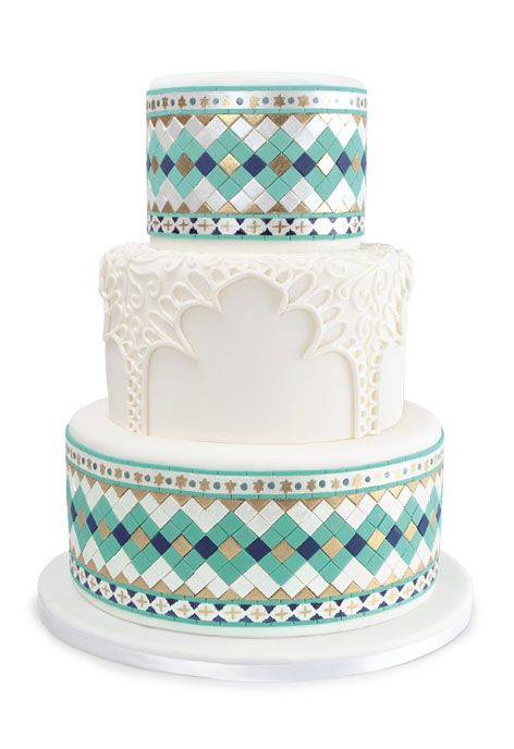 Hochzeit - Mosaic-Inspired Wedding Cake