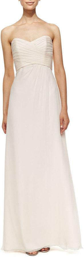 Mariage - Amsale Strapless Draped-Bodice Gown