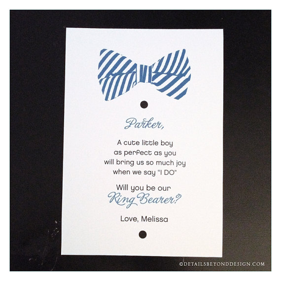Mariage - Will You Be My Ring Bearer Bow Tie Card with envelope