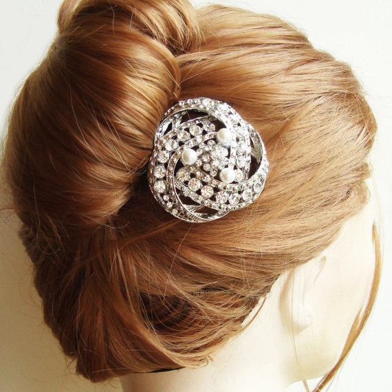 Wedding - Vintage Bridal Hair Comb, Art Deco Wedding Hair Accessories, Bridal Headpiece, Wedding Hair Comb, LOIS