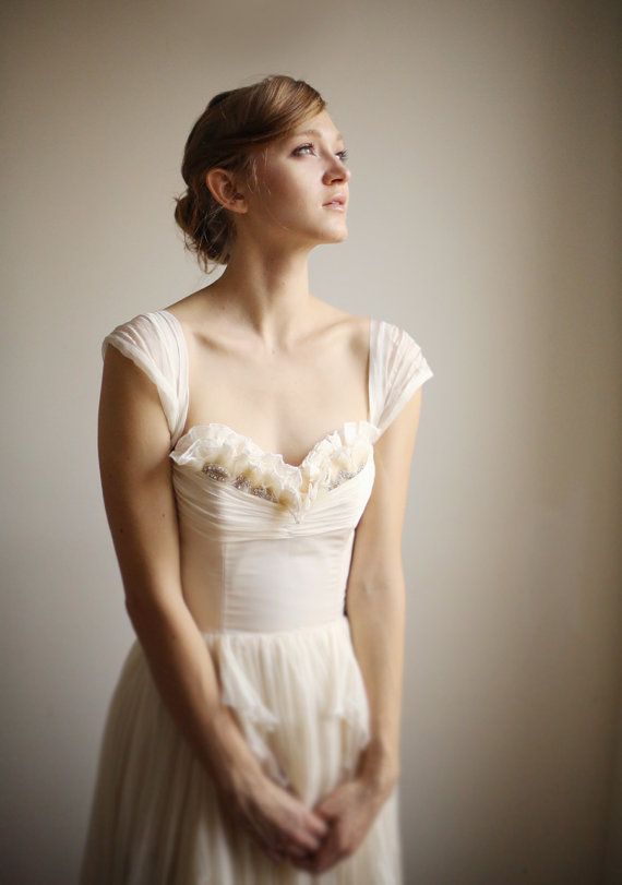Свадьба - Alice- Silk Chiffon Wedding Gown